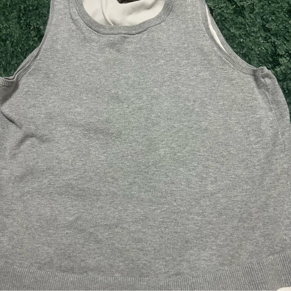 loft layered knit chiffon sweater vest - Picture 8 of 9